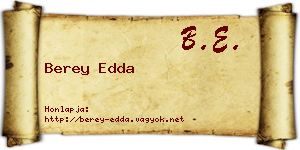 Berey Edda névjegykártya